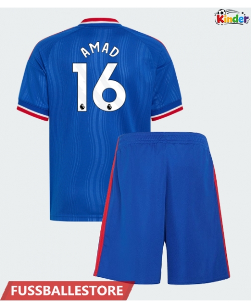 Günstige Manchester United Amad Diallo #16 Auswärts Trikotsatzt Kinder 2026-27 Kurzarm (+ Kurze Hosen)